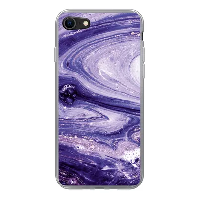 Produktbild von MuchoWow® Handyhülle Schutzhülle Hülle für iPhone SE 2020 Marmor - Naturstein - Glitzer Silikon Softcase Handy Hülle - Kartenbesitzer