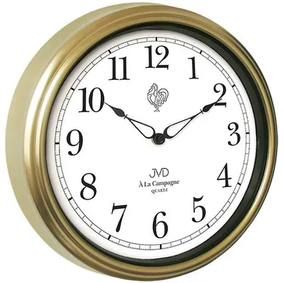 Produktbild von JVD TS2887.2 Wanduhr Quarz analog gold farben rund