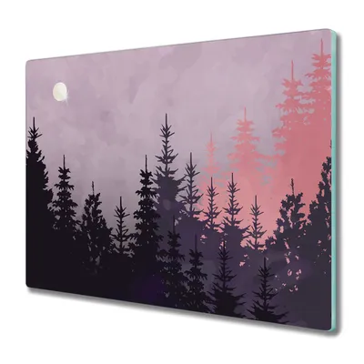 Produktbild von Coloray Küchenbrett Kochplattenabdeckung Hackbrett Schneidebrett Herdabdeckplatte 60x52 cm - Waldmondhimmel