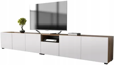 Zdjęcie produktu dla szafka rtv pod telewizor 300cm 300 dąb wotan biały mat