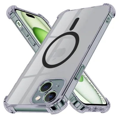 Obrázok produktu pre Techsuit - Shockproof Clear Silicone MagSafe kryt na iPhone 15 Plus - dymovo čierny