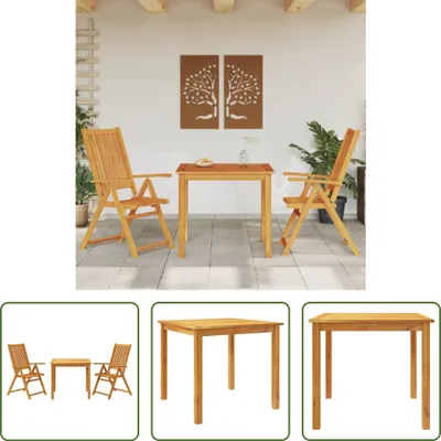 Produktbild von The Living Store 3-tlg. Garten-Essgruppe Massivholz Akazie