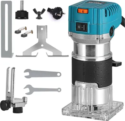 Obrázek produktu pro Frézka na dřevo – frézka na hrany/ruční horní frézka – 2000 W – 30 000 ot./min – upínací kleština 6,35 mm – napájení ze sítě – hliníkové pouzdro – standardní provedení