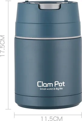 Produktbild von (Blau) 800 ml isolierter Edelstahl-Thermobehälter, Thermo-Lunchbox für Erwachsene und Kinder, Thermobecher