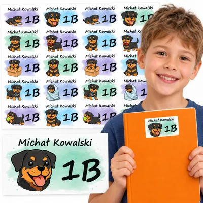 Produktbild von NAMENSSTICKER HEFT 20 St. - Tier Hund Hündchen Rasse Rottweiler
