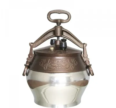 Imagen del producto de Olla a presión afgana, modelo "Kazan", marca "Rashko Baba", capacidad de 30 litros, de dos colores