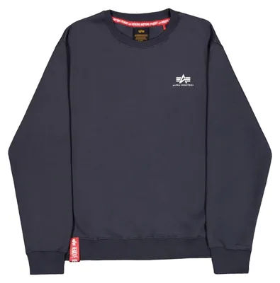 Immagine prodotto di Felpa da uomo Alpha Industries, modello Basic Sweater, con piccolo logo, colore blu navy