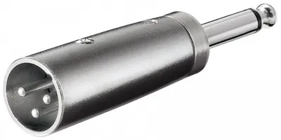 Immagine prodotto di Goobay 27452 Adattatore XLR, spina mono AUX da 6,35 mm a spina XLR - spina XLR (3 pin) > spina jack 6,35 mm (2 pin, mono)