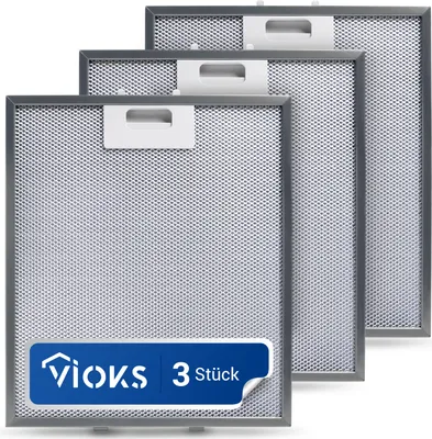 Produktbild von Metallfettfilter 3x passend wie Whirlpool 480122102168 Fettfilter für Dunstabzugshaube