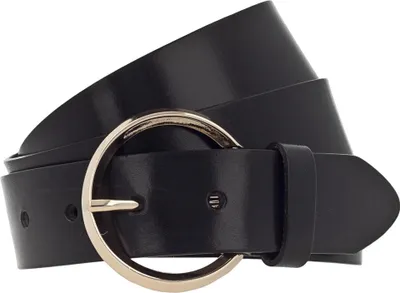 Produktbild von Vanzetti Damen Gürtel - Vollledergürtel, Runde Schließe, glänzend Schwarz 95 cm