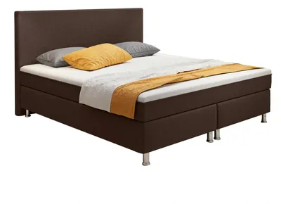 Produktbild von Boxspringbett B006 180x200 cm Braun mit Topper-Optik