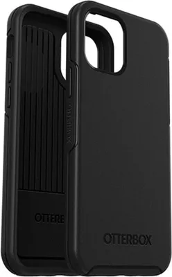 Produktbild von OtterBox Symmetry Hülle für Apple iPhone 12, iPhone 12 Pro Smartphone - Schwarz - Anitbakteriell, Sturzsicher, Stoßfest - Polycarbonat, Synthetischer Gummi