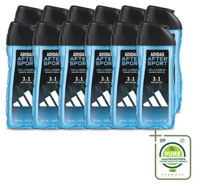 Produktbild von 12 x Adidas After Sport Duschgel & Shampoo 2-in-1 - 250 ml - Großpackung - 12 Stücke
