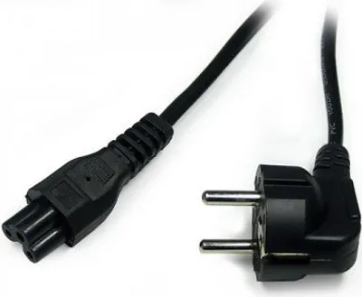 Produktbild von Kaltgerätekabel Notebook, C5 >  Schutzkontakt-Stecker (schwarz, 1,8 Meter, abgewinkelter Stecker)