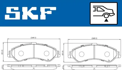 Produktbild von SKF Bremsbeläge Satz Hinten Bremsklötze für VW Transporter V Bus (7HB, 7HJ, 7EB, 7EJ, 7EF, 7EG, 7HF, 7EC) VKBP 90221