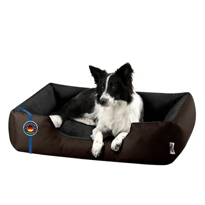 Produktbild von BedDog Hundebett LUPI waschbar,(L) ca. 80x65x18cm,MOCCA (braun/schwarz)
