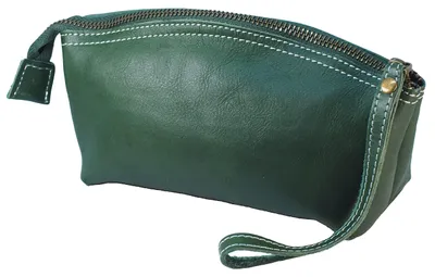 Produktbild von Premium Make-up Tasche aus echtem Leder - Schicke Stiftetasche für Frauen und Mädchen