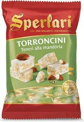 Produktbild von Sperlari Torroncini Teneri alla mandorla 46% Mandeln Weiche Mandelnougats 130g
