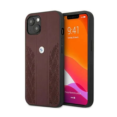 Obrázok produktu pre Etui Bmw Leather Curve Perforate Na Iphone 13 - Červená