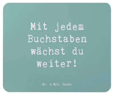Produktbild von Mr. & Mrs. Panda Mauspad Spruch Schulanfang Inspiration - Meeresbrise - Geschenk, Trost, mousematte, liebevoll gefertigt, Schulstart, Mousepad, Vertrauem, laptop, pc