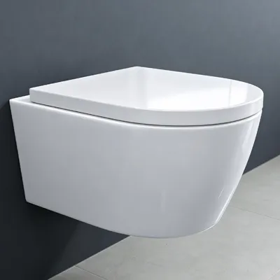 Produktbild von doporro Hänge-WC Weiß Wand-WC Toilette mit Soft-Close Spülrandloses aus Keramik Hänge-Toilette Aachen106