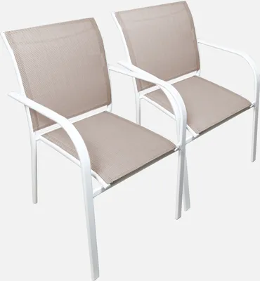 Immagine prodotto di Set 2 sedie da giardino in alluminio e textilene, Bianco