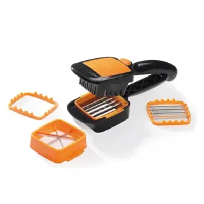 Produktbild von Genius Nicer Dicer Quick - Gemüseschneider, Schneidegerät, 5-tlg. Set, Würfelschneider, Scheibenschneider, Handschneidegerät