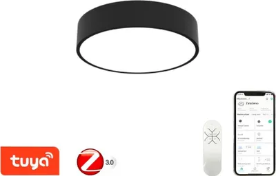 Obrázek produktu pro Immax NEO RONDATE 07201L Smart stropné svietidlo LED D400mm 28W/1960lm 3000-6000K ?ierna, stmievate?né, dia?kové ovládanie, Zigbee 3.0