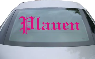 Produktbild von Indigos UG - Aufkleber Heckscheibe & Motorklappe DE6558 - pink - 600x179 mm - Stadt Plaün - Auto Scheiben Fenster Heckklappe Tuning Racing JDM - Die cut