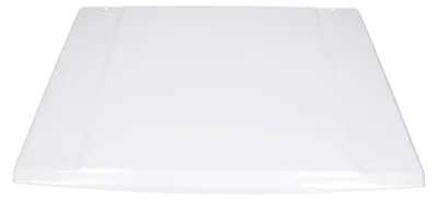 A white product, likely a lid or hood, shown from a slightly elevated front-on angle against a white background.