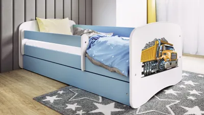 Immagine prodotto di Lettino per bambini per ragazzi 70x140, 80x160, 80x180 cm - set completo con materasso, cassetto e protezione anticaduta