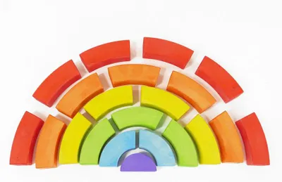 Produktbild von Bajo Regenbogen Bausteine Lernspielzeug mehrfarbig Karton