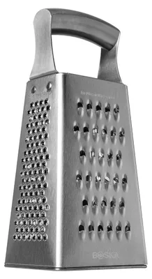Productafbeelding van Boska serveerplank Monaco+, met vier verschillende oppervlakken, van staal, zilverkleurig, afmetingen 235 x 110 x 85 mm
