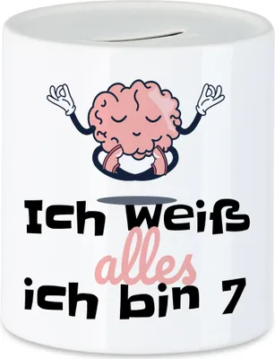 Produktbild von Ich Weiß Alles Ich Bin 7 Spardose Geschenkidee 7. Geburtstag Humorvoll Sarkastisch