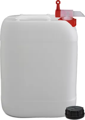 Image de plasteo® Bidon de 20 litres Bidon d'eau Bidon de camping + 1 x robinet sans danger pour les aliments BPA libre gastronomie commerce camping caravane Indoor Outdoor