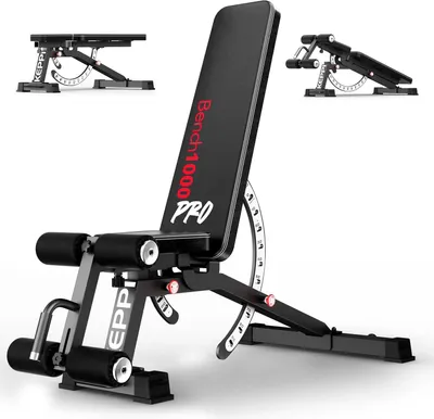 Image de Banc d'entraînement réglable, avec une capacité de 600 kg, inclinable et plate, idéale pour le fitness à domicile. Banc de musculation multifonctionnel pour les exercices de développé couché et d'entraînement en force