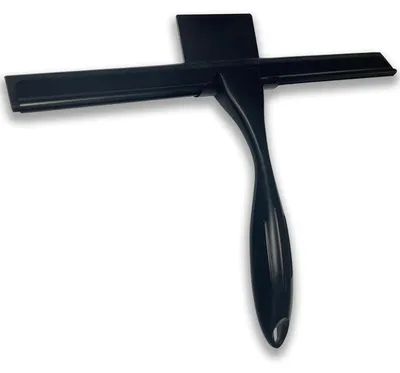 Zdjęcie produktu dla Skrobaczka do prysznica ze stali nierdzewnej, 31 cm, czarna, do kabin prysznicowych, okien i luster