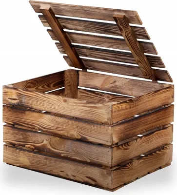 Produktbild von Neue Obstkisten Holzkisten Weinkisten Apfelkisten Holztruhe Geflammte 50x40x30cm