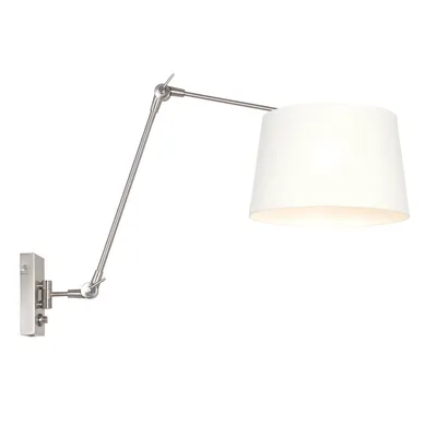Produktbild von Steinhauer Wandleuchte Prestige Chic 1-flammig Stahl Matt/ Chintz Weiß 90x30cm