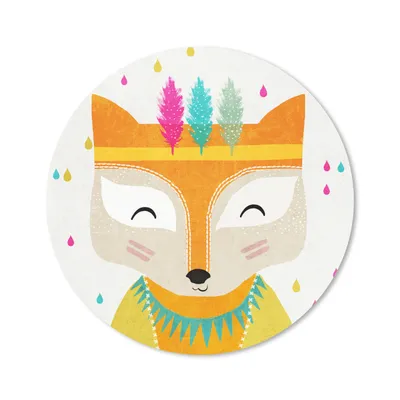 Produktbild von MuchoWow® Mauspad Mousepad Tiere - Farben - Fuchs - Porträt 40x40 cm - Mousepads - Maus Mat - Pad - Mausunterlage - Schreibtisch Accessoires