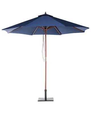Produktbild von BELIANI Sonnenschirm Blau Polyester/Birkenholz ⌀ 270 cm Terrasse Balkon Garten