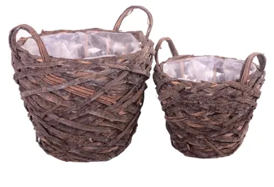 Immagine prodotto di Set 2 Cesti in Materiale Naturale con Manici H 26 cm