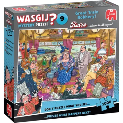 Image de Jumbo Wasgij Retro Mystery 9 - Le vol du grand train  (1000 pièces)