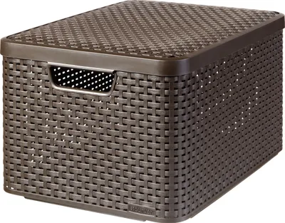Produktbild von Curver Style L, Aufbewahrungskorb, Braun, Rattan, Einfarbig, Badezimmer, Schlafzimmer, Wohnzimmer, 445 mm
