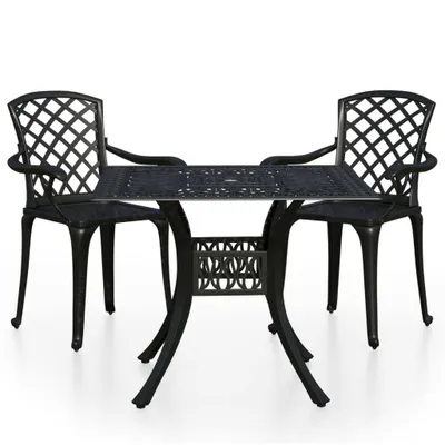 Obrázek produktu pro vidaXL 3dílná sada Bistro Set Cast Aluminium Black
