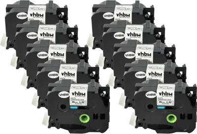 Produktbild von vhbw 10x Schriftband-Kassette kompatibel mit Brother P-Touch 9600, 9800PCN, 9500pc, 9700PC Etiketten-Drucker 8m x 36mm Schwarz auf Weiß