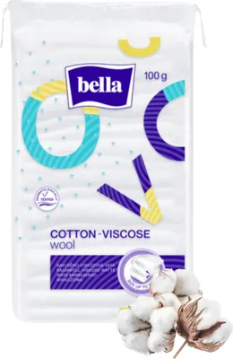 Zdjęcie produktu dla Bella Wata Opatrunkowa Bawełniano Wiskozowa Higieniczna Kosmetyczna 100 G