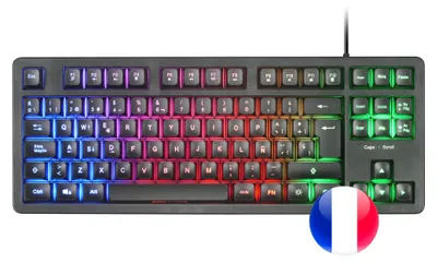 Produktbild von Mars Gaming MK023, Kabelgebunden, USB, Membran Key Switch, AZERTY, RGB-LED, Schwarz