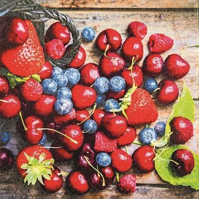 Produktbild von 20 Servietten Tasty Berries - Beeren aus dem Garten 33x33cm