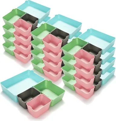 Produktbild von com-four® 48-teiliges Set Aufbewahrungsboxen - Organizer in verschiedenen Größen